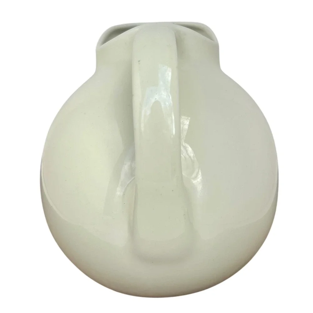 Ball Pitcher Hall China 633 Ivory Ceramic Mid Century Modern Made in USA Vintage